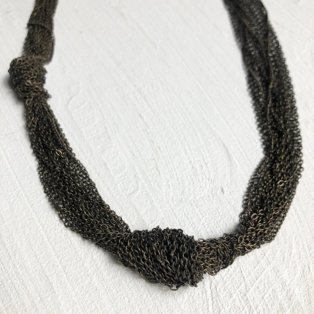 Striking Statement Black Braided Necklace - Picture 2 of 8